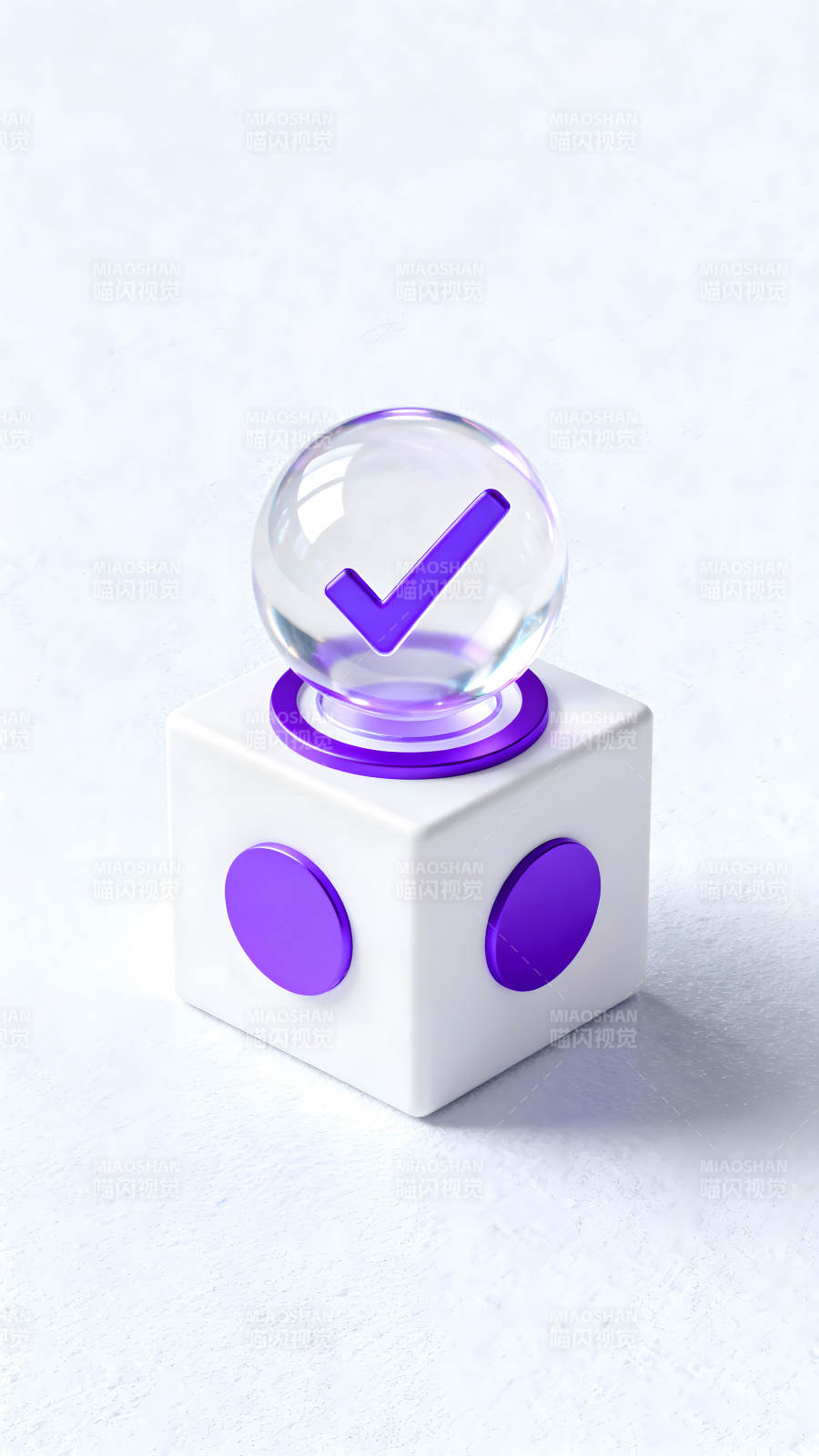 立体确认图标设计简约风格图片