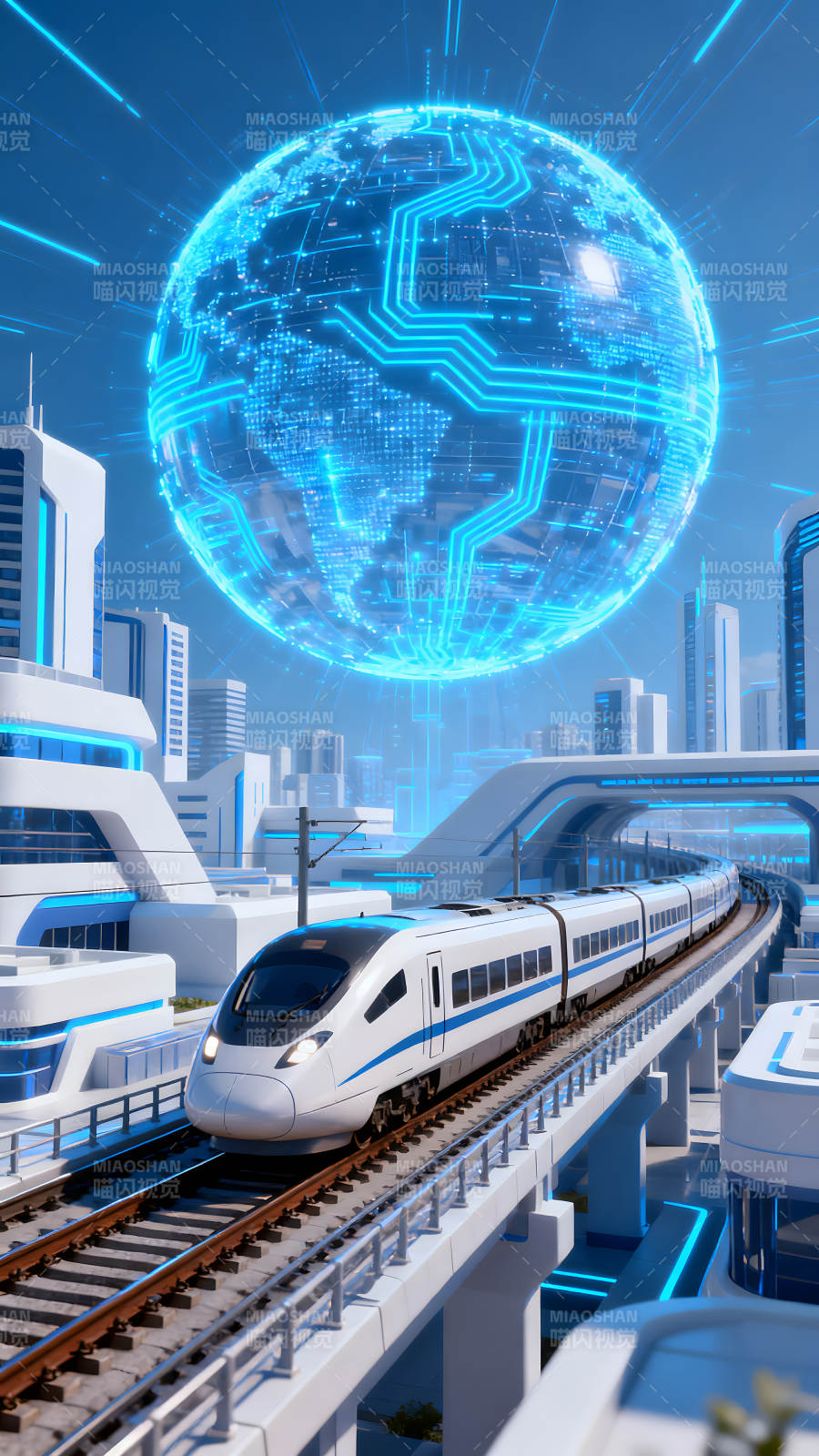 未来科技城市高铁交通图片