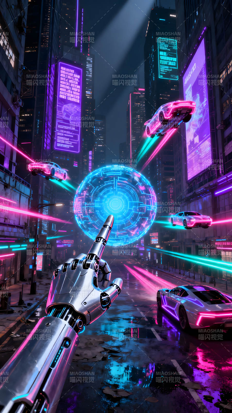 赛博朋克未来都市科幻景象图片