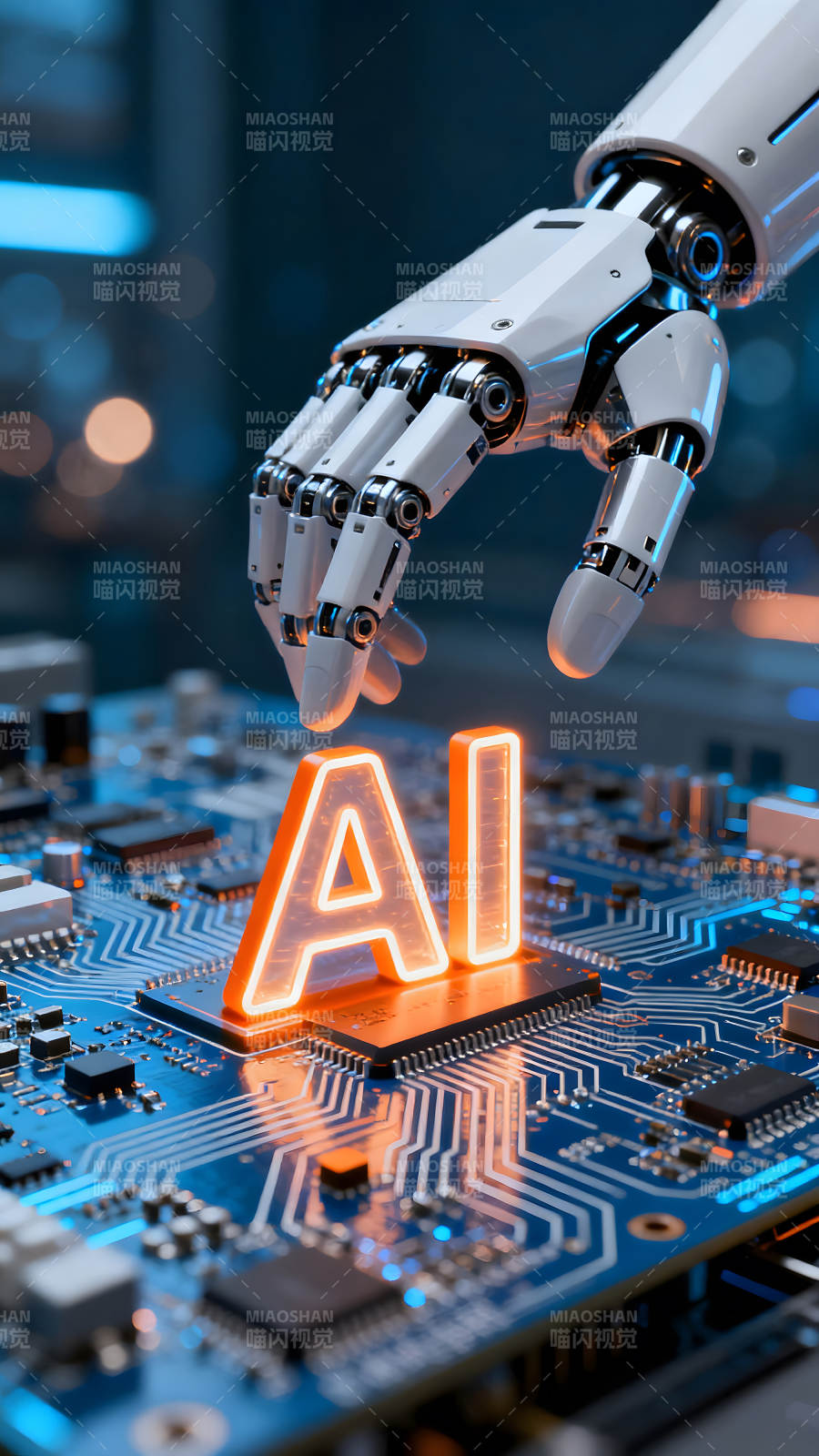 人工智能与电路板结合的图片图片
