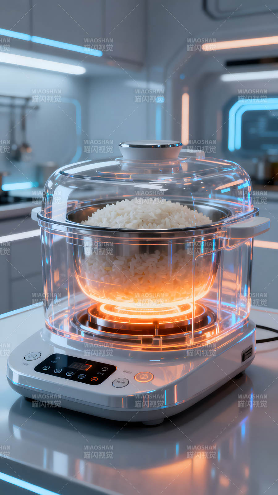 未来厨房里的智能电饭煲图片