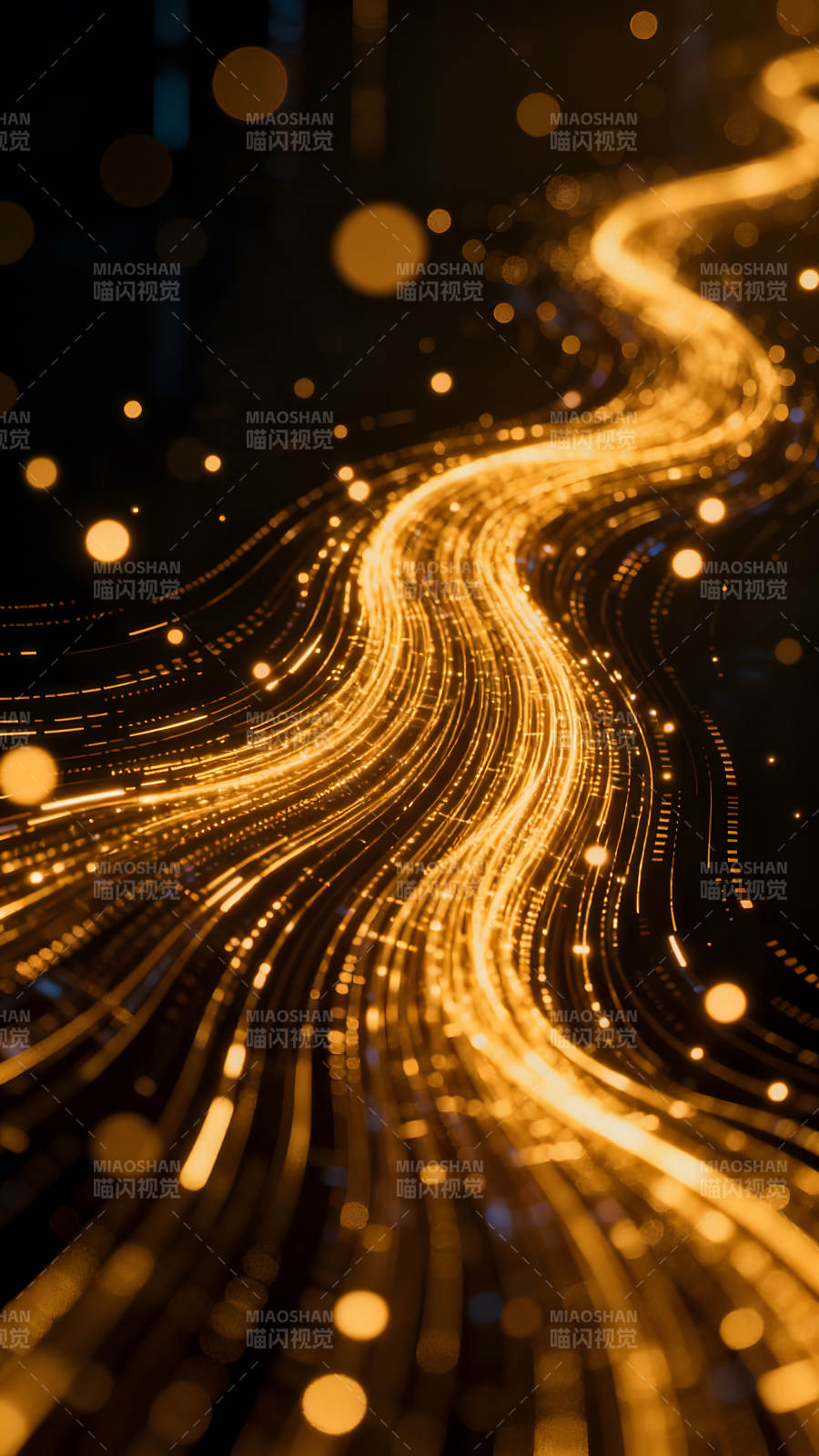 金色光线流动抽象图图片