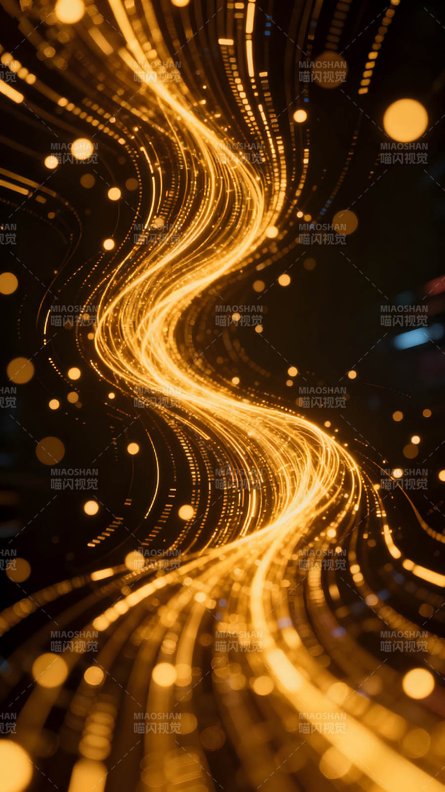 金色光线流动抽象艺术设计图片