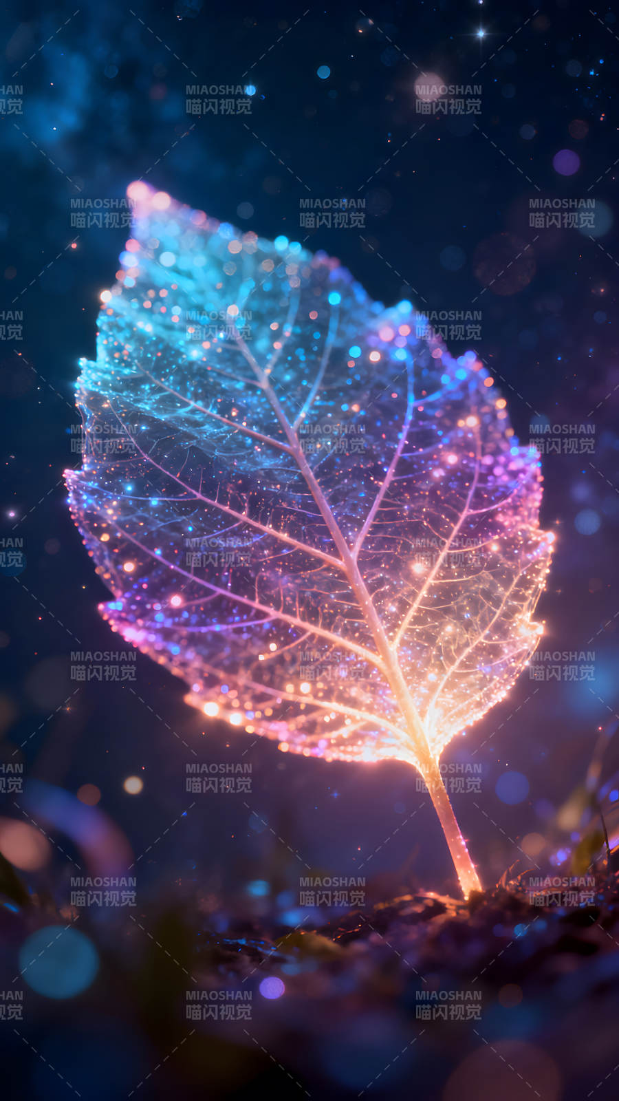 发光叶片梦幻景象图片