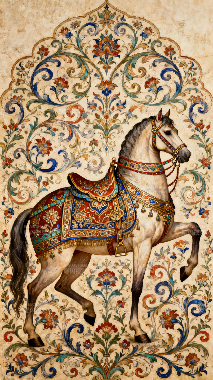 华丽的马匹装饰背景图片