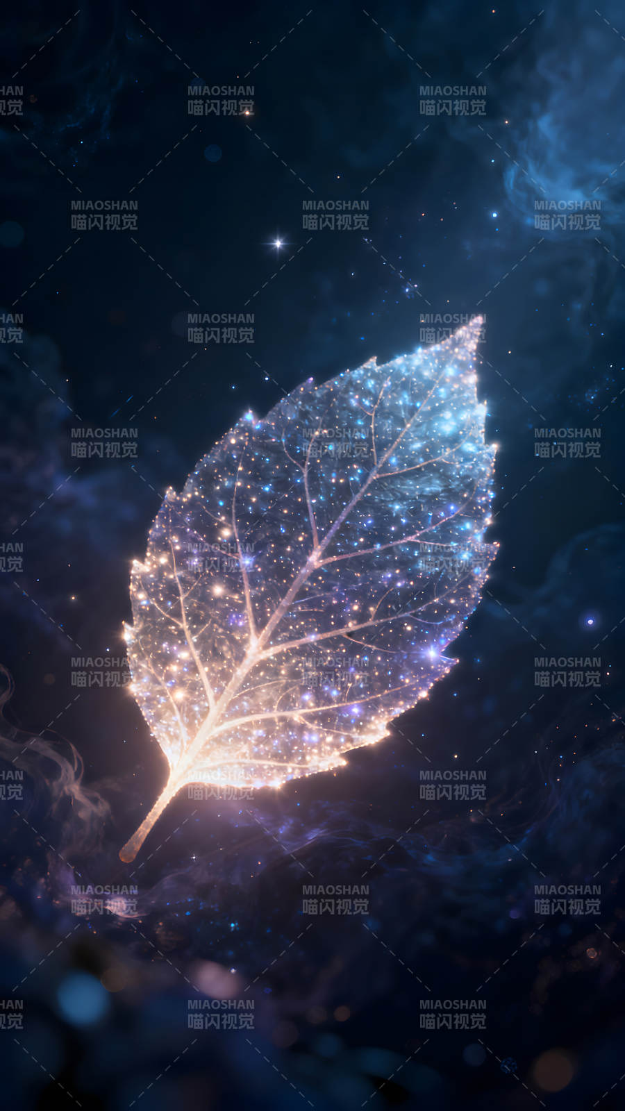 星光叶子宇宙背景美丽意境图片