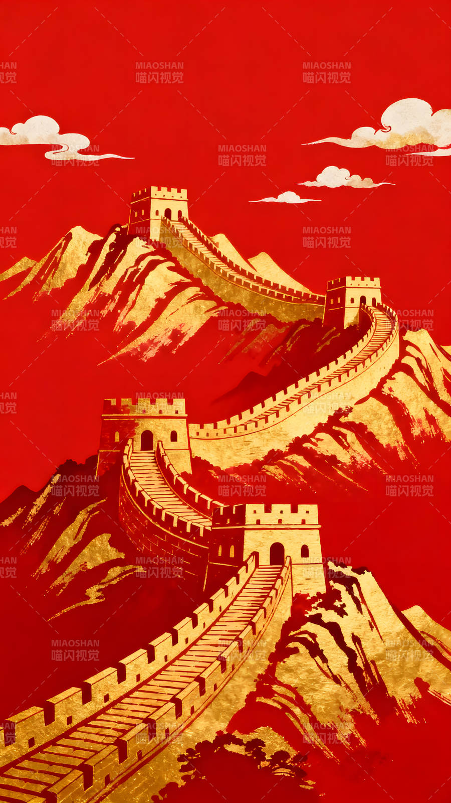 中国长城金碧辉煌图片