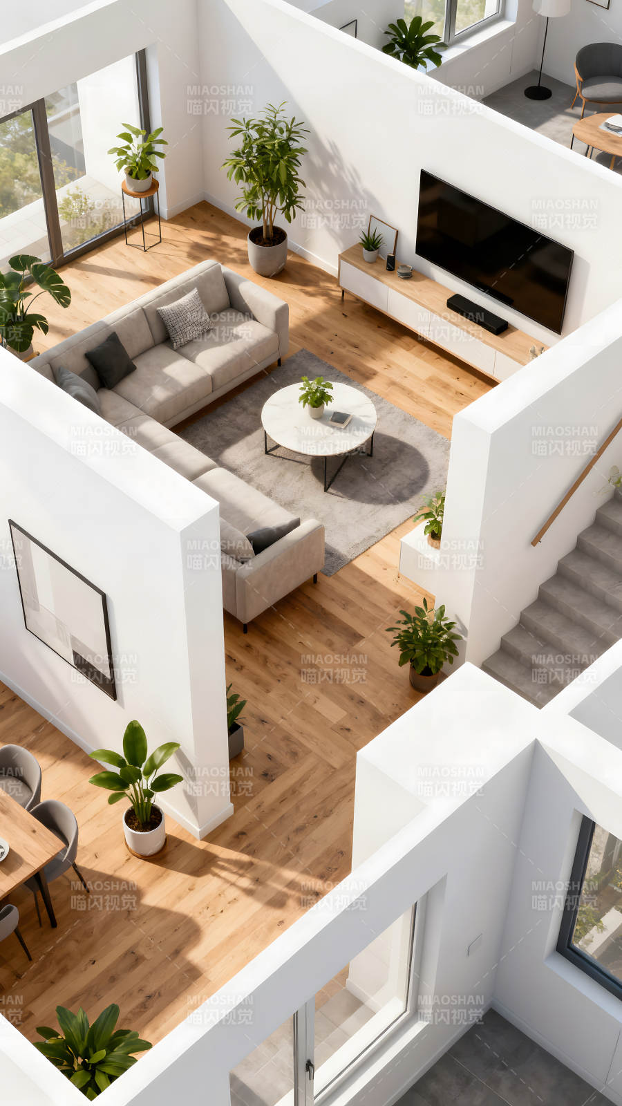 现代简约风格室内设计空间布局清晰图片