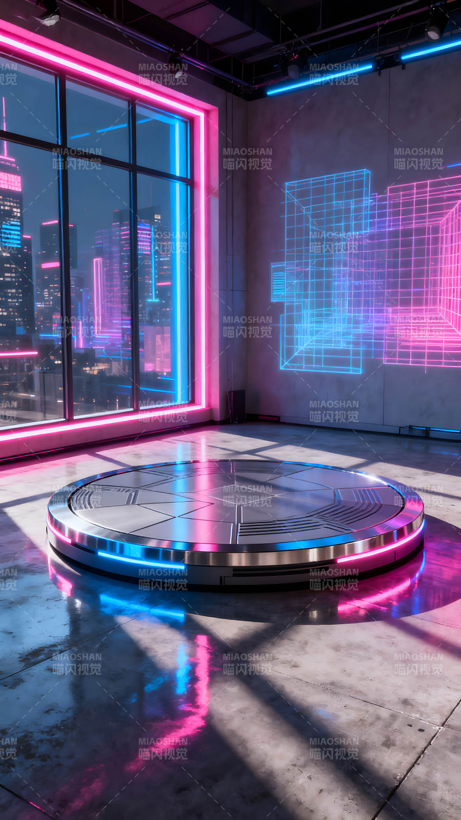 未来科技感十足的室内场景图片
