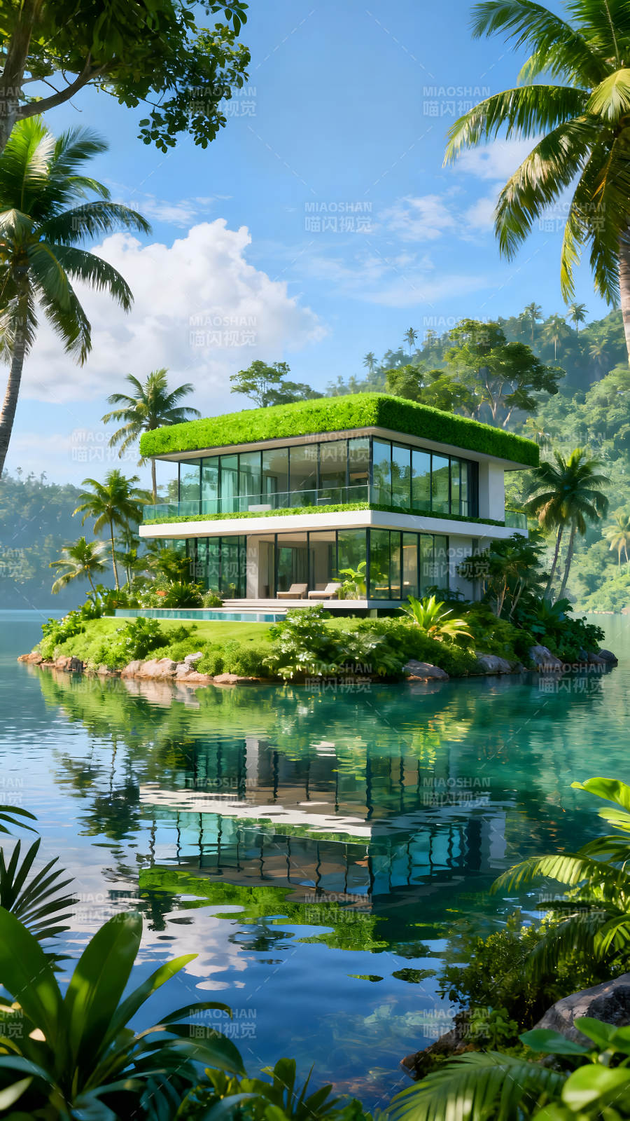 海岛别墅风景如画环境优美图片