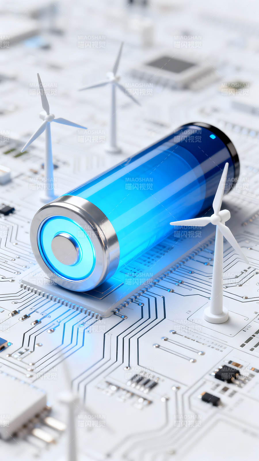 电池供电与清洁能源相结合的未来图片