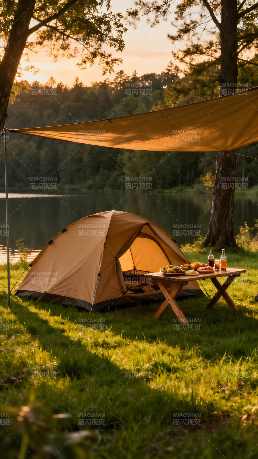 露营野餐惬意美好图片