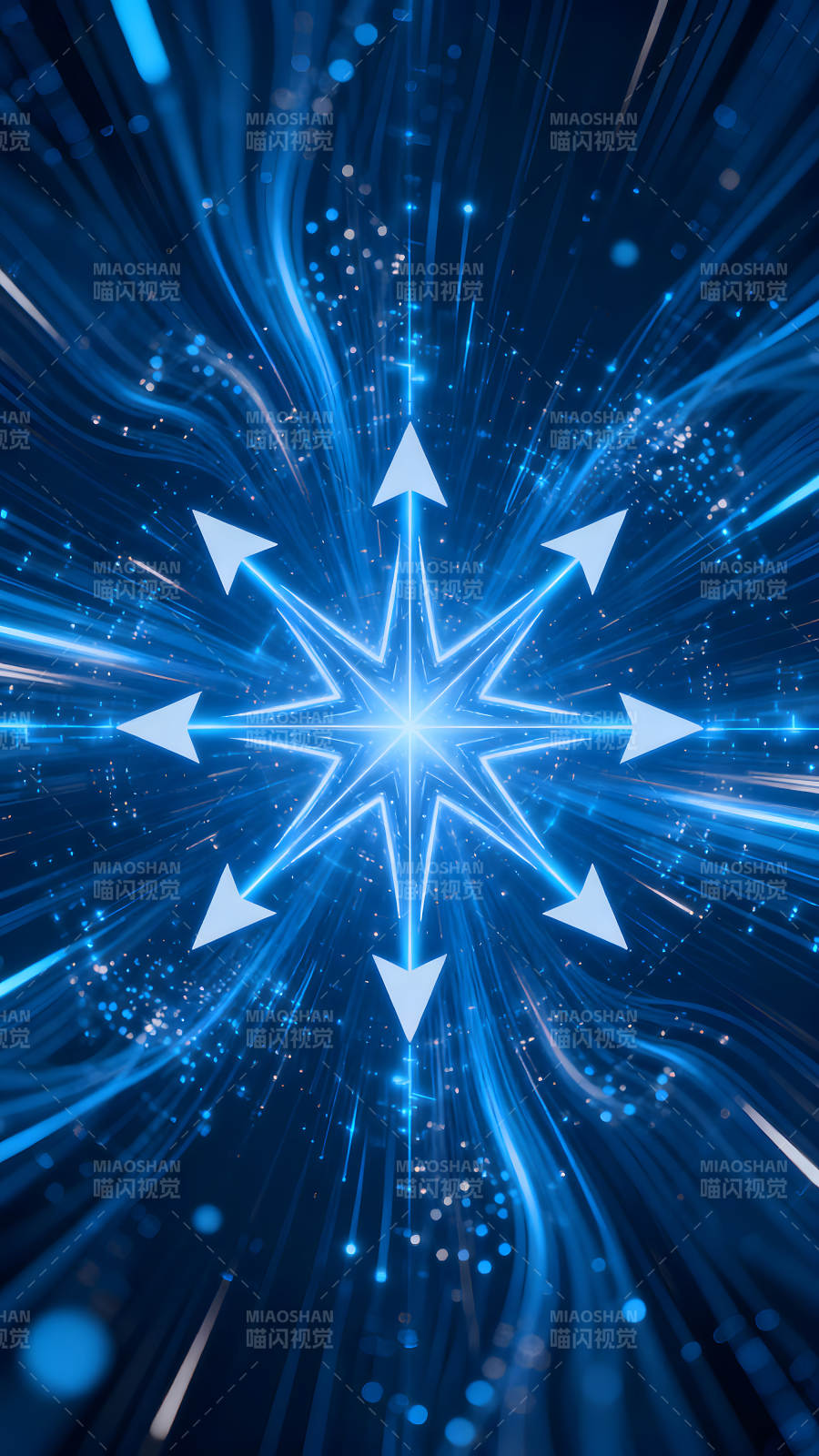 抽象的蓝色光线与箭头图片