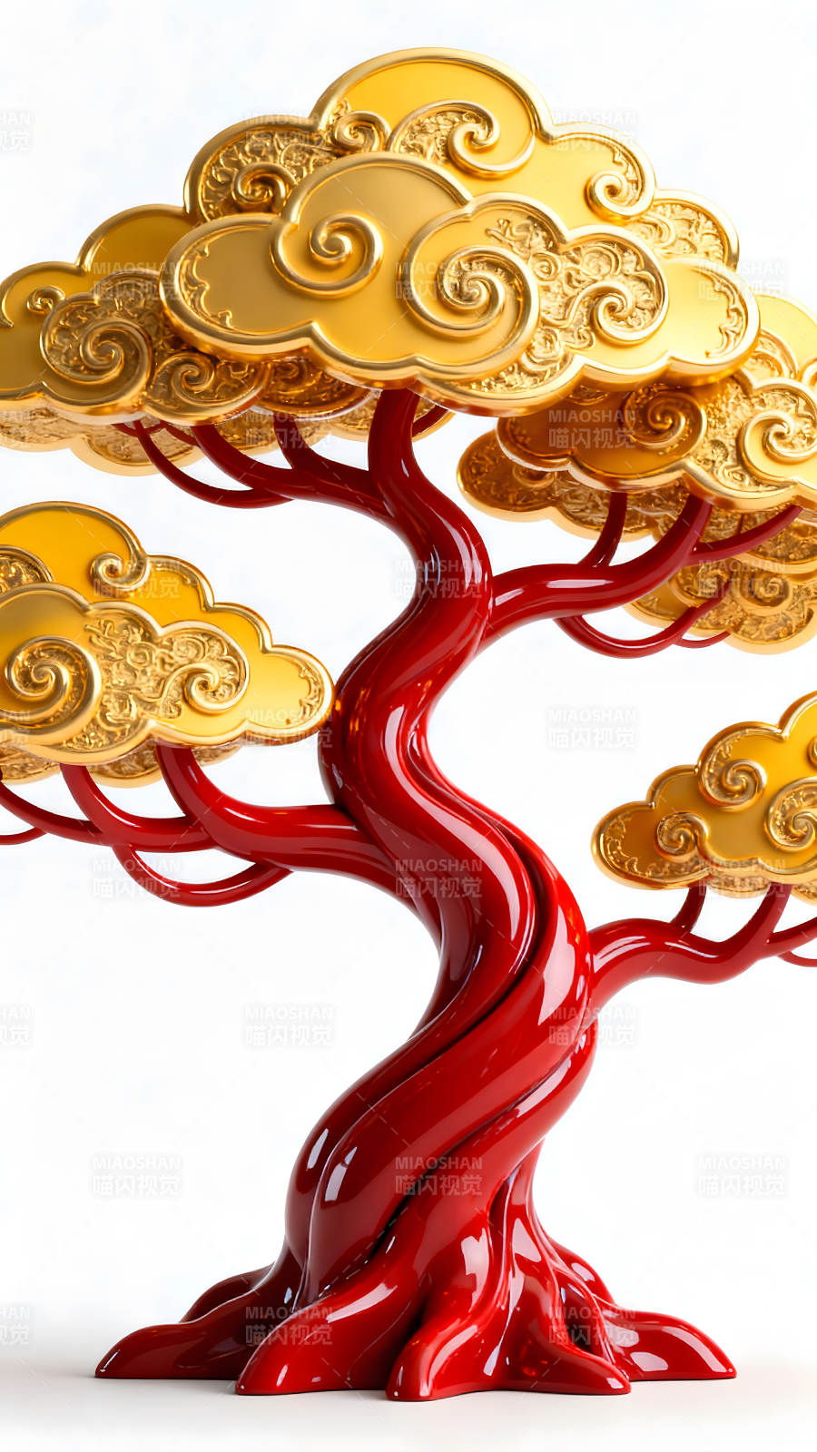 红色黄金树艺术品图片