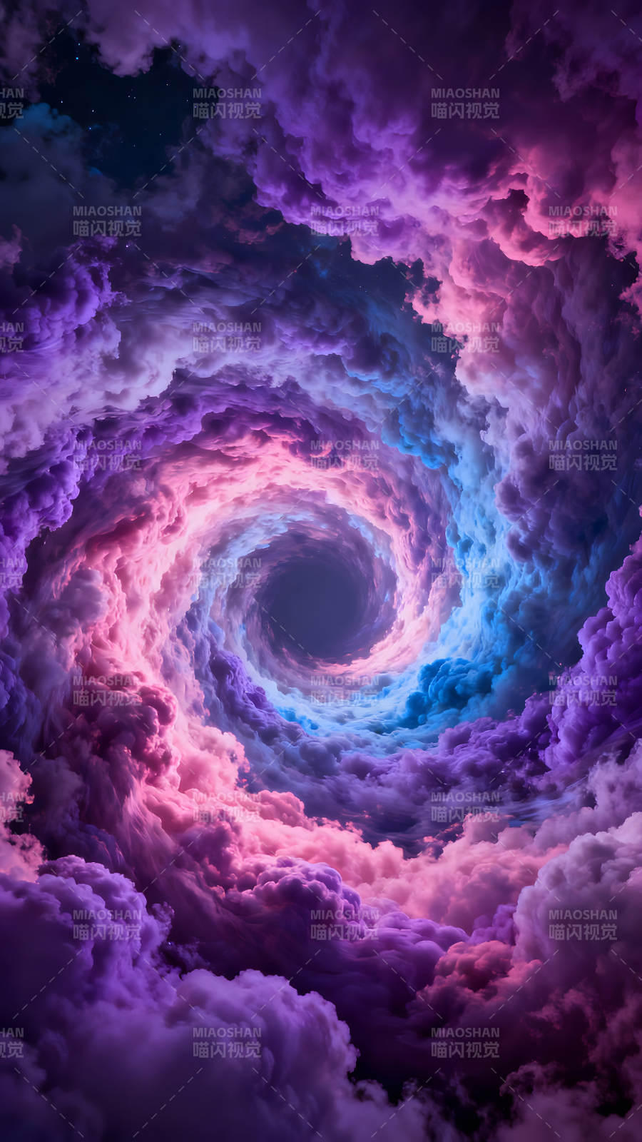 漩涡般的梦幻云彩图片