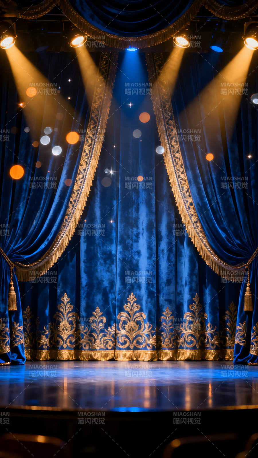 华丽舞台幕布光影效果图片