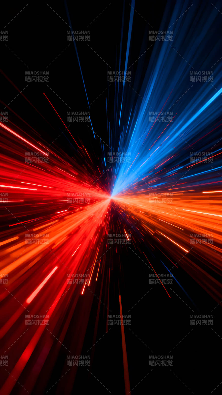 红蓝光芒碰撞爆发能量图片