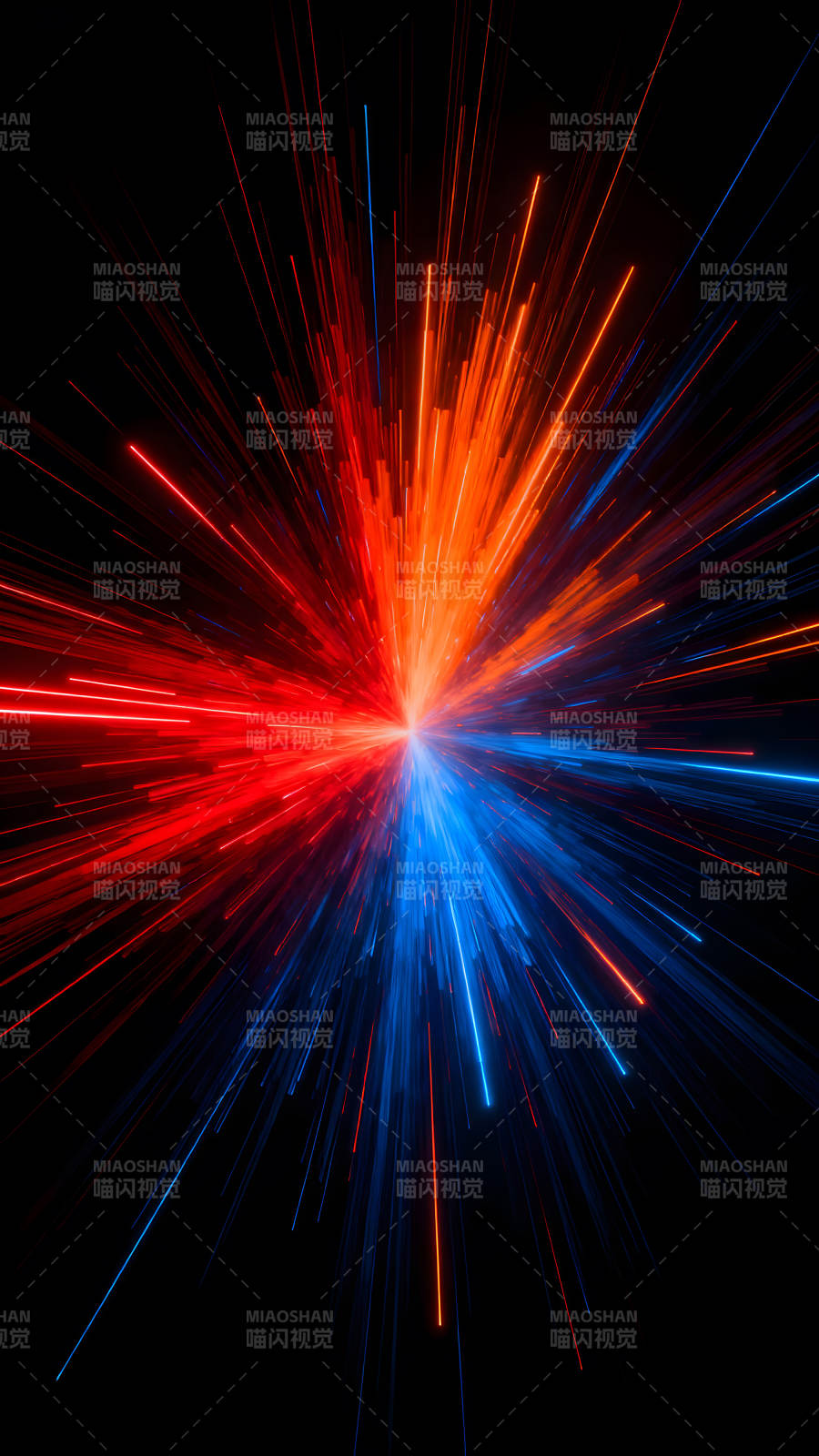 绚丽光线爆发黑夜绚烂景象图片