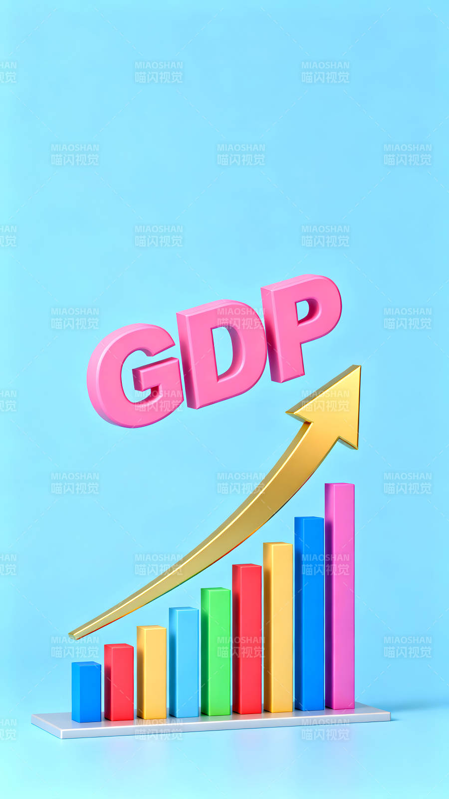 GDP增长图示经济指标上升图片