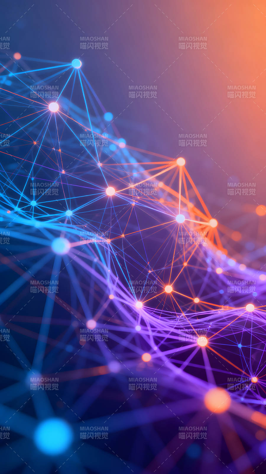 抽象网络节点连接科技感十足图片