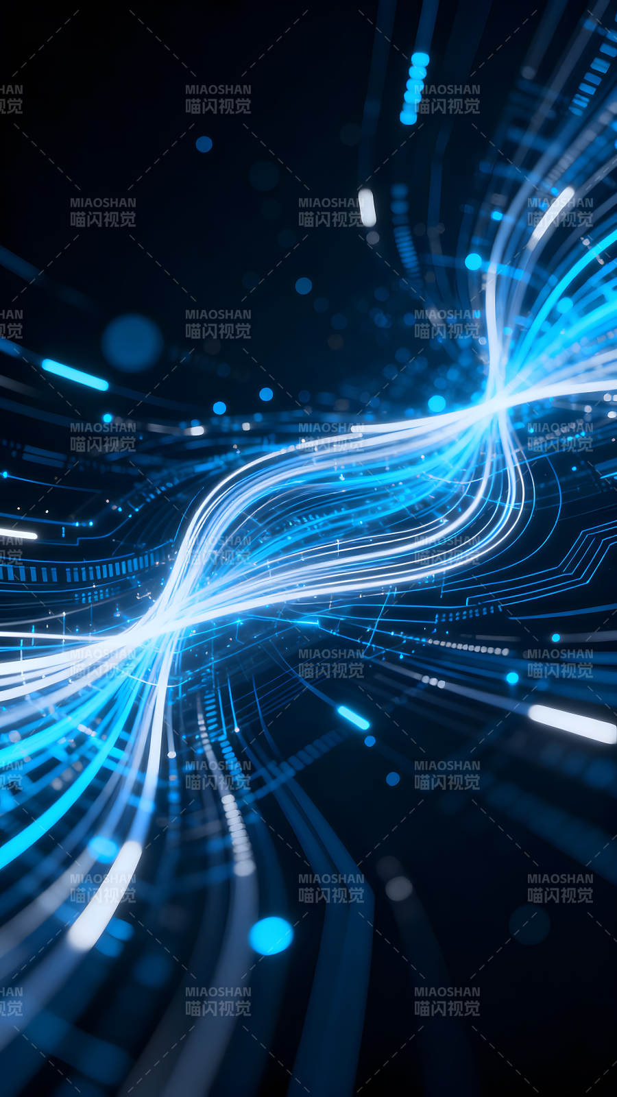 科技感十足的蓝色光线图片