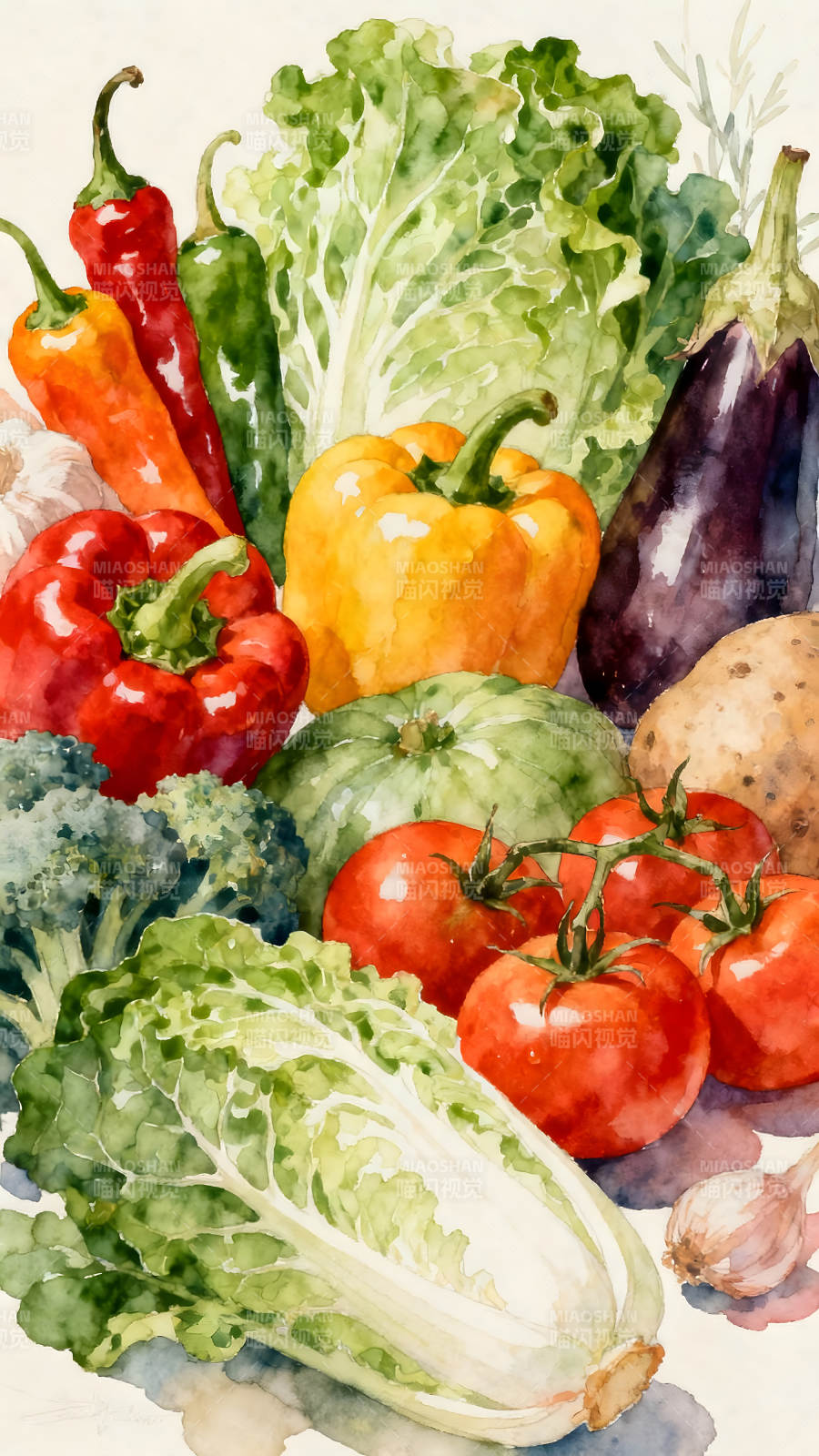 蔬菜水彩绘画作品集图片