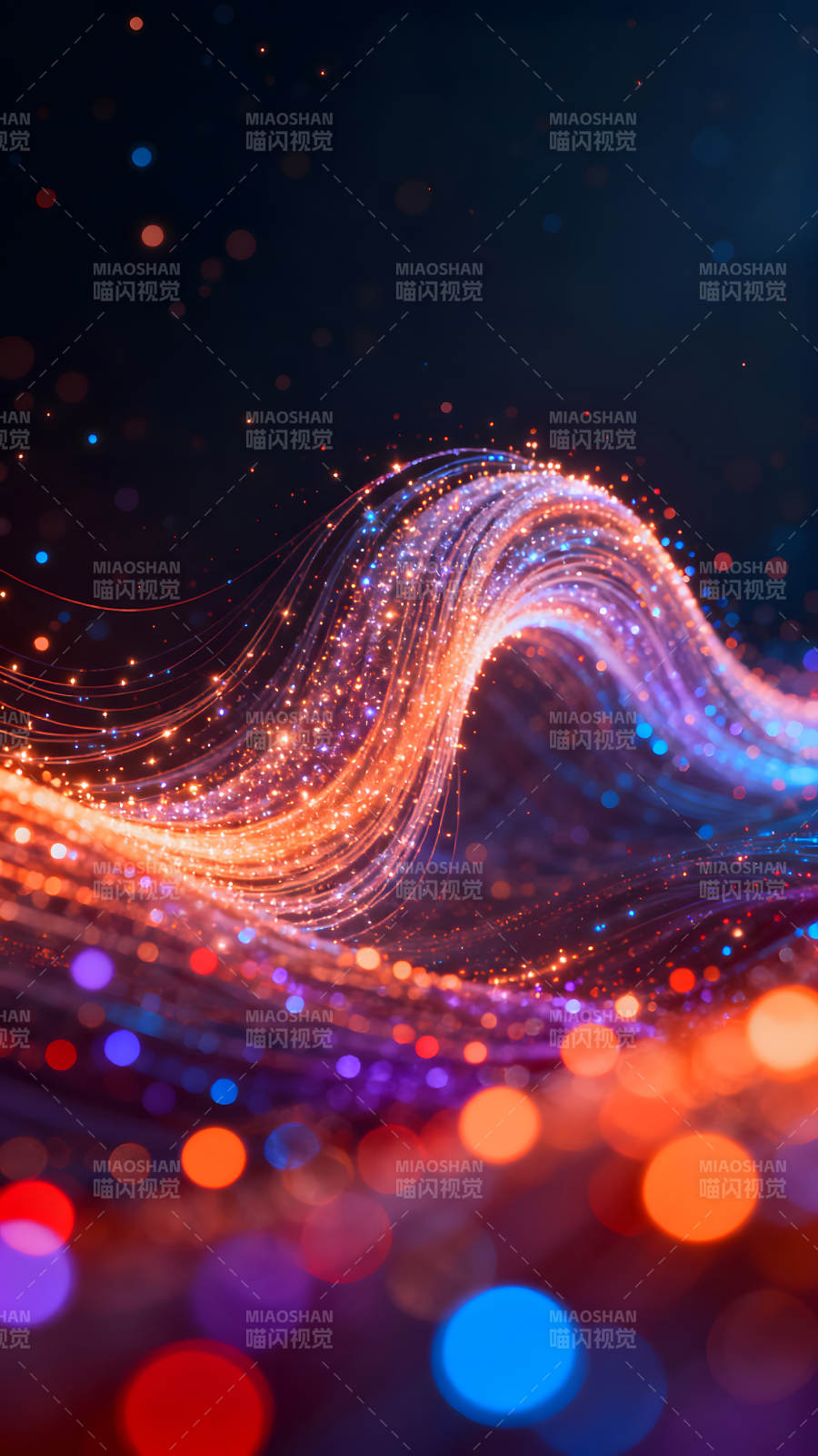 光流绚烂夜空粒子涌动图片