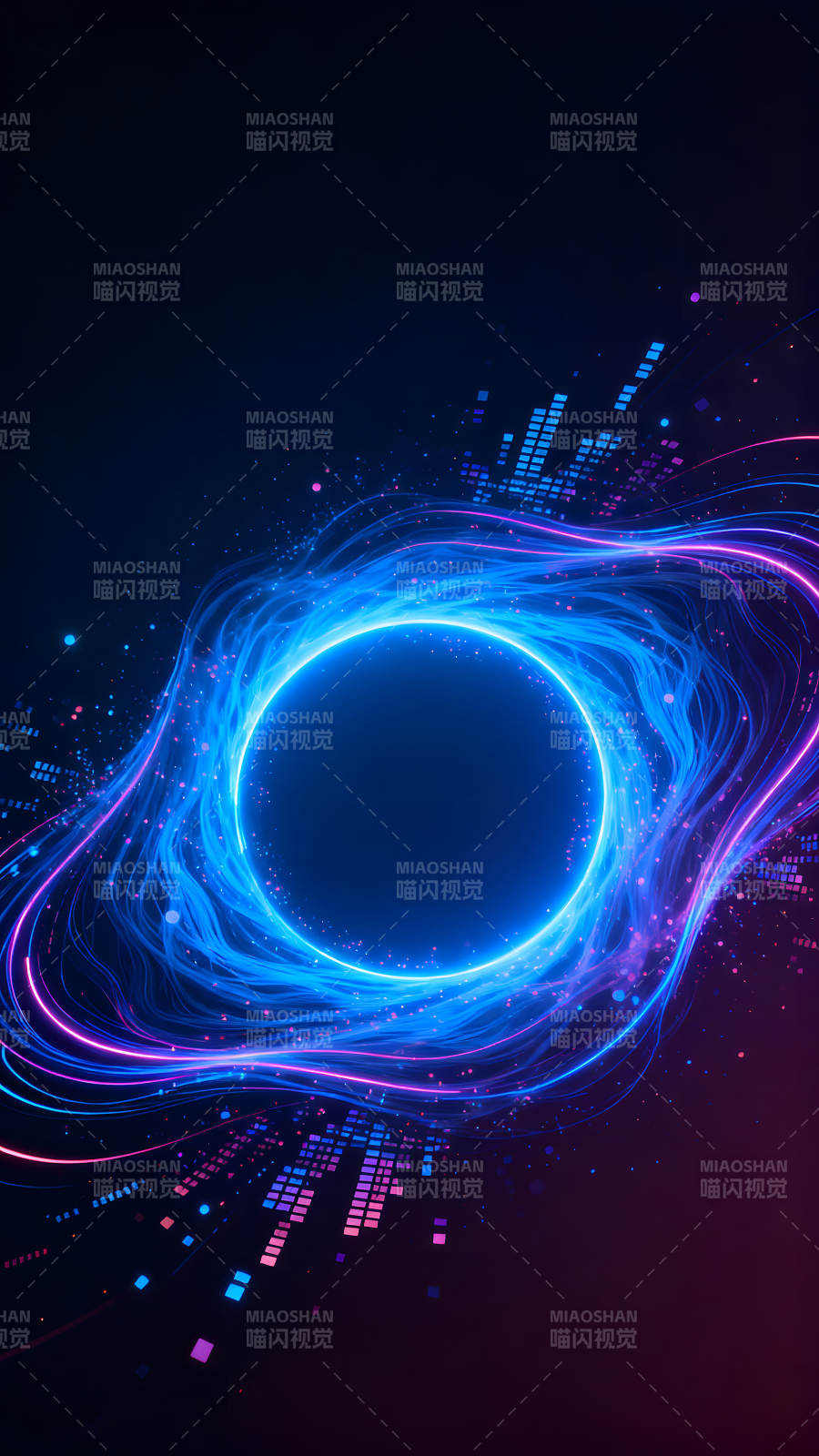未来科技感蓝色漩涡抽象艺术图片