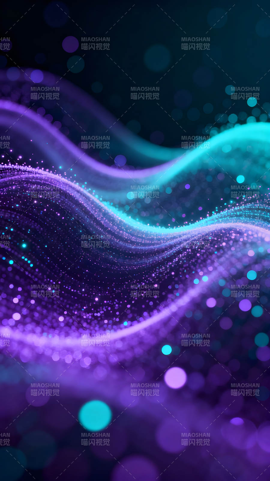 抽象粒子波浪流动视觉效果图片