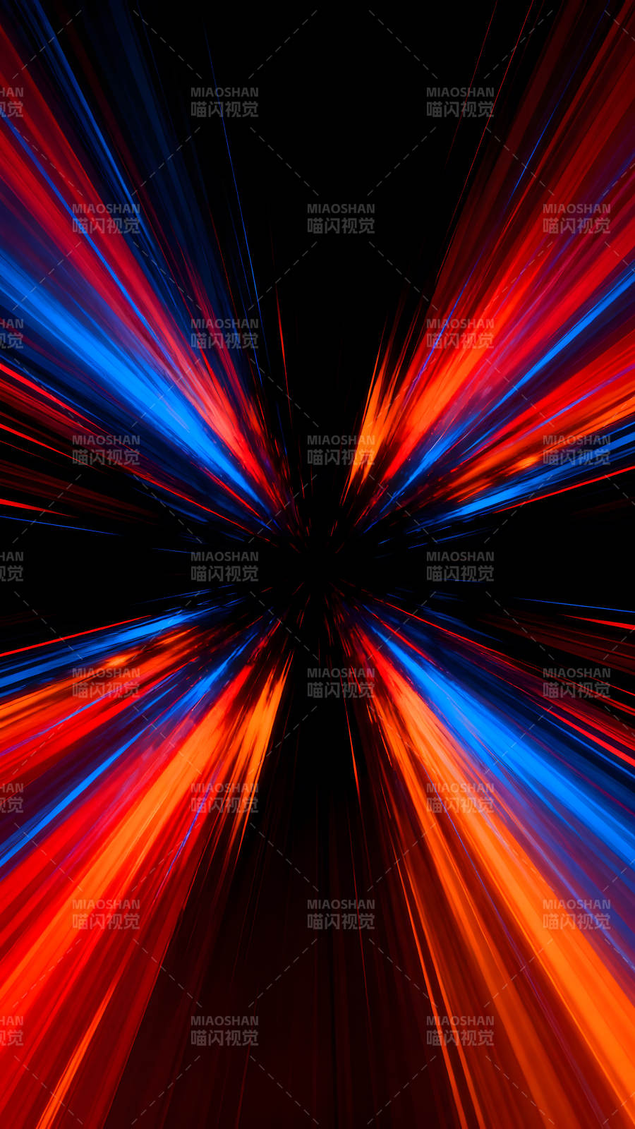 抽象的速度感红蓝光芒爆发图片