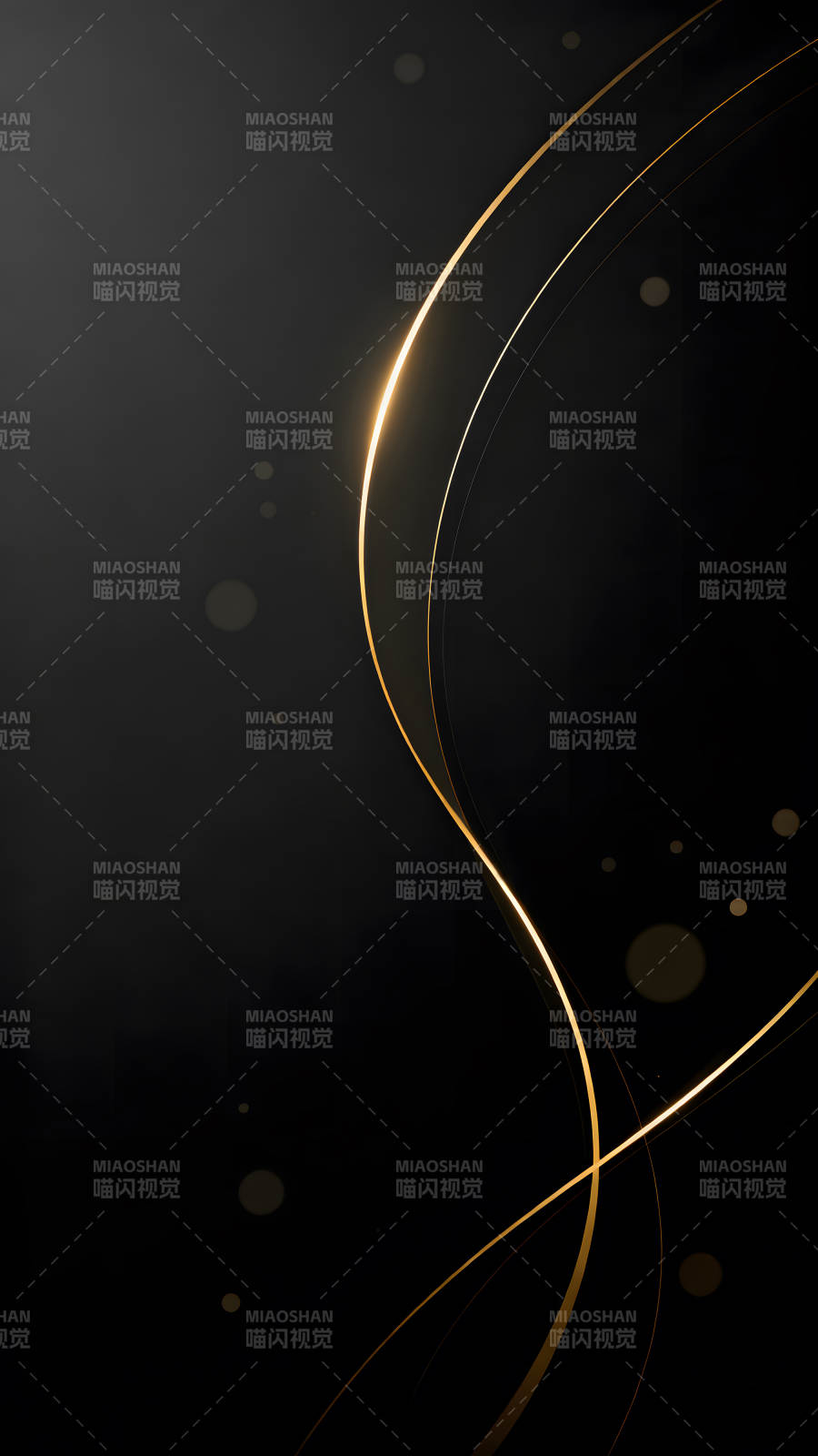 黑色背景金色线条的抽象设计图片