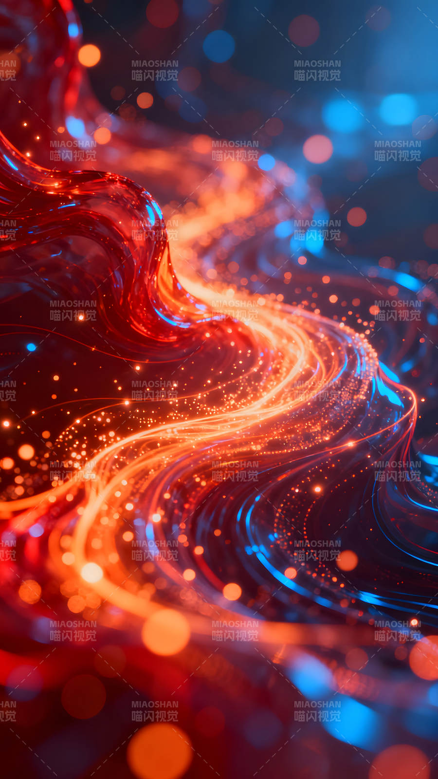 抽象火焰流动光线呈现奇幻特效图片