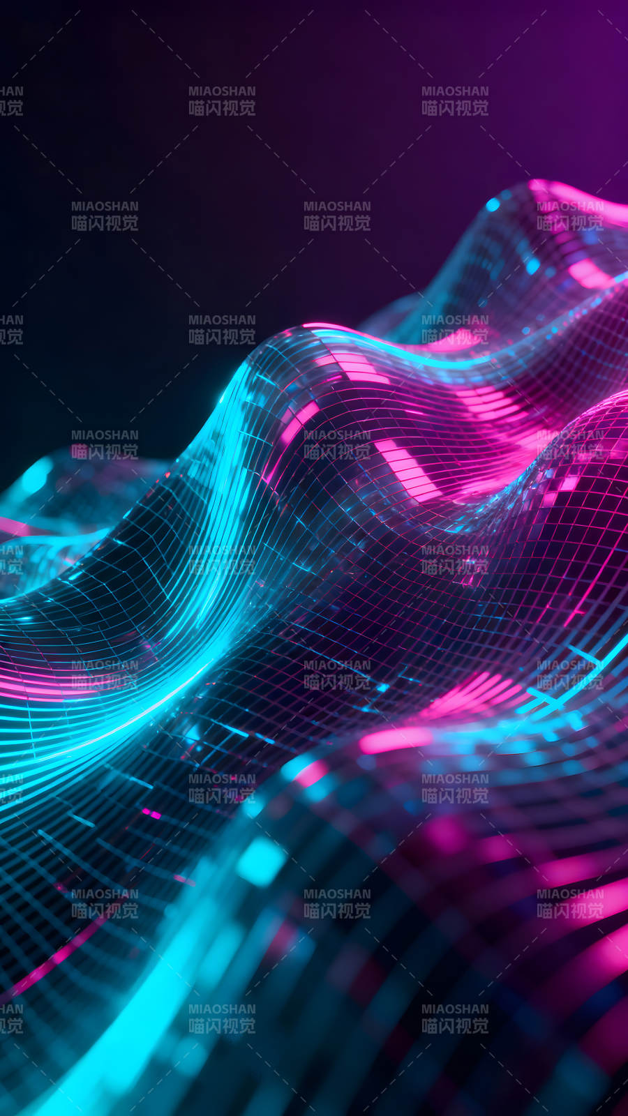 霓虹灯光下闪耀的马赛克图片