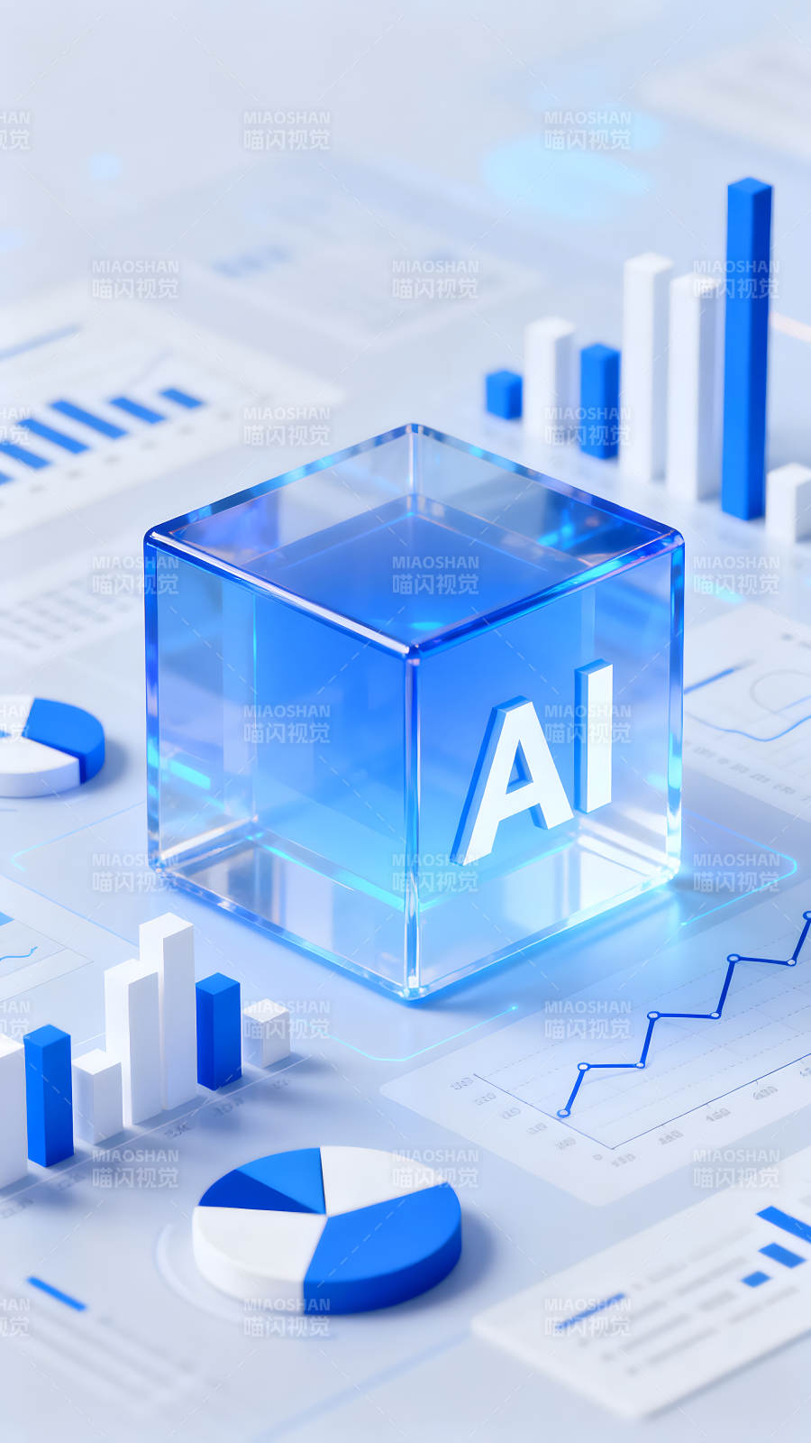 AI数据分析科技感十足图片