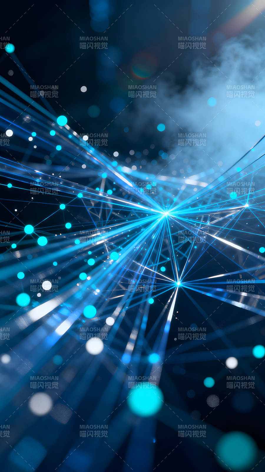 抽象科技蓝色光线网络图片