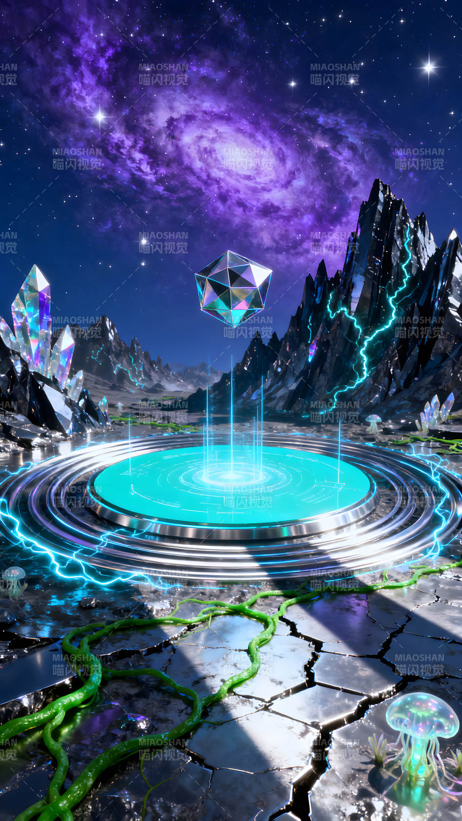 星空下的科技异景图片