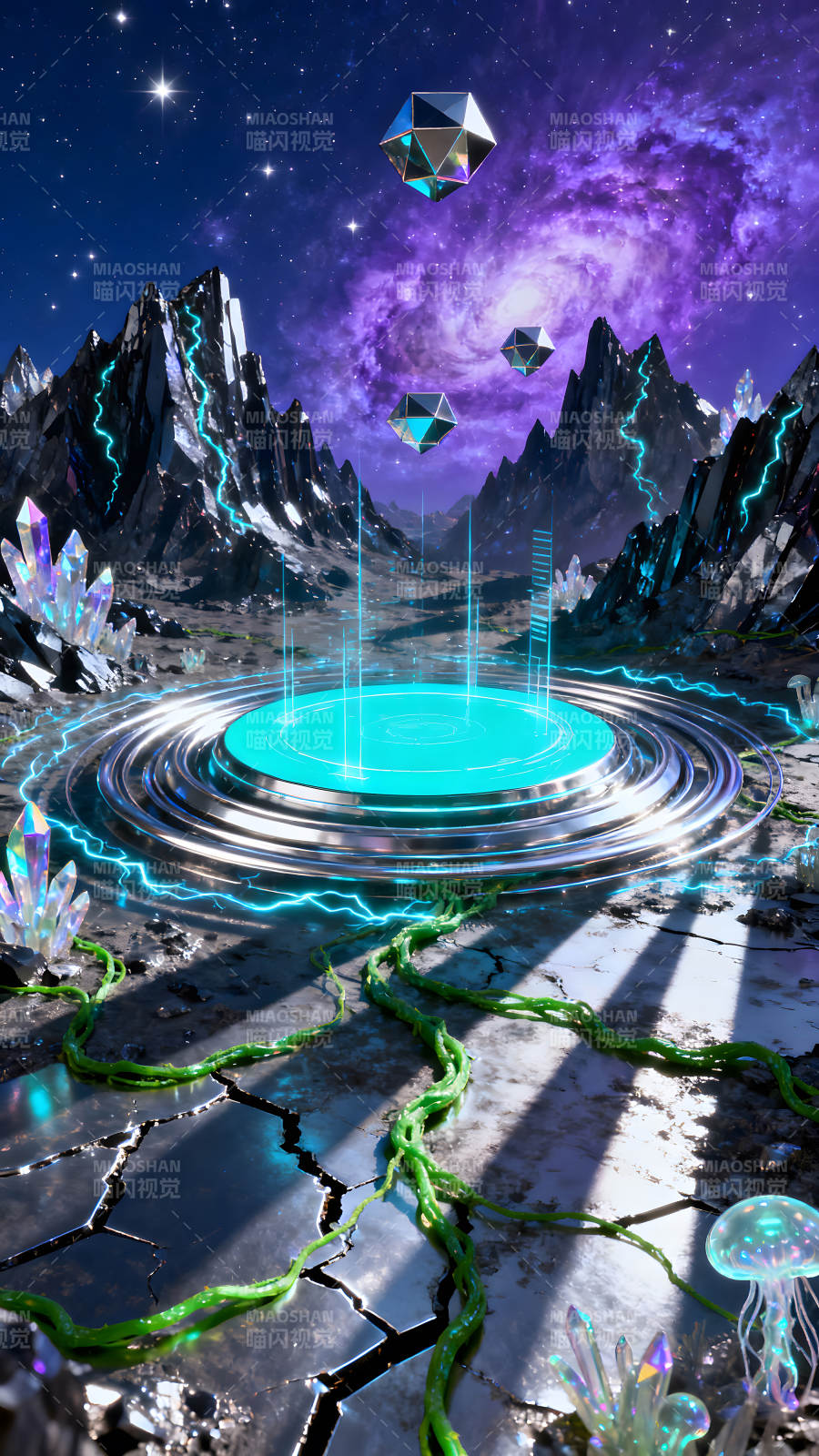 异世界科幻场景充满科技与生命图片