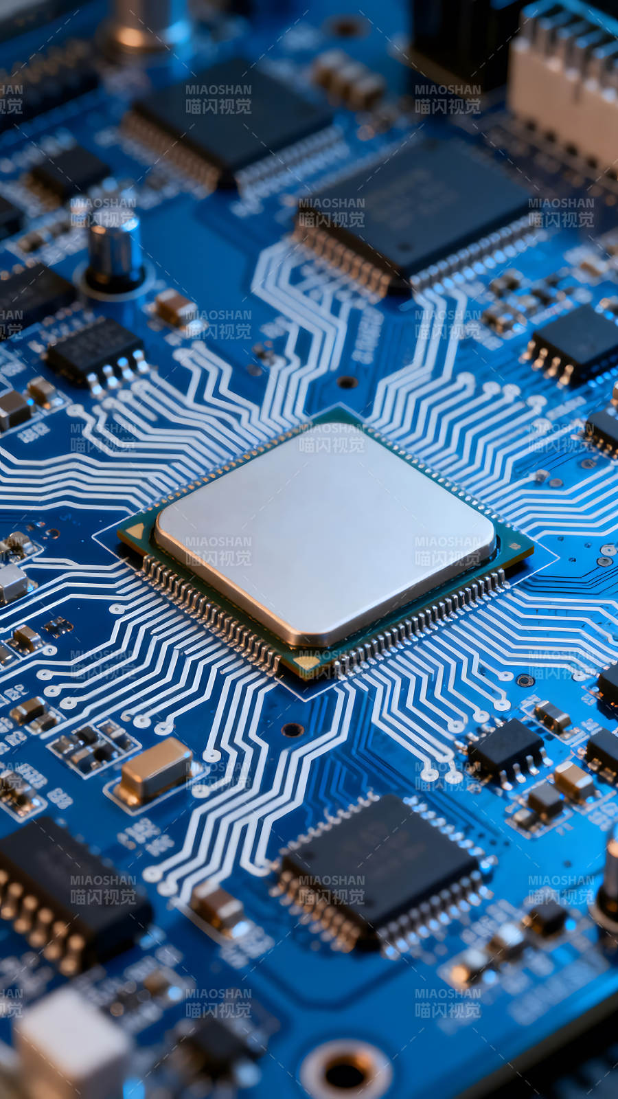 电路板特写科技感十足图片