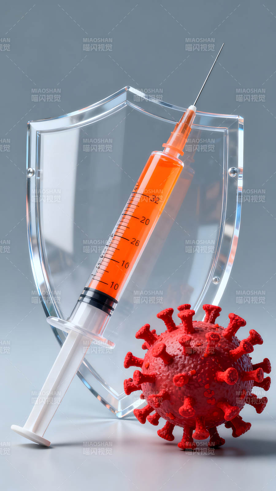 新冠疫苗注射对抗病毒图片