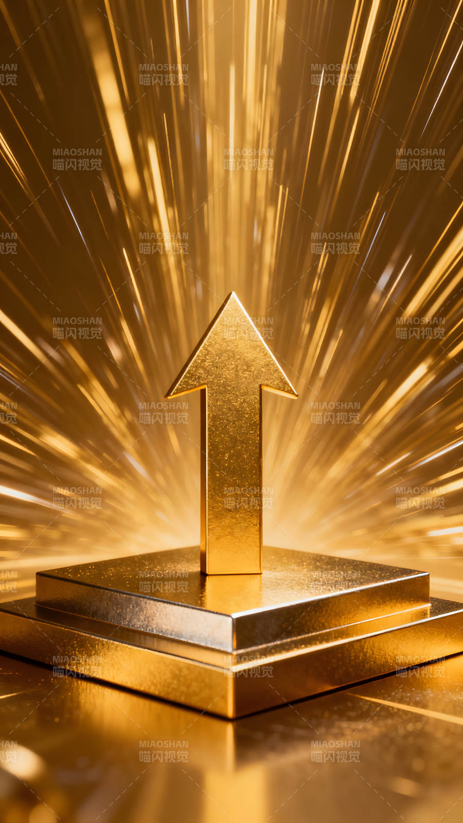 金色箭头指向成功图片