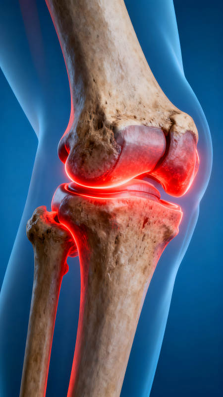膝盖关节的解剖展示炎症发炎图片