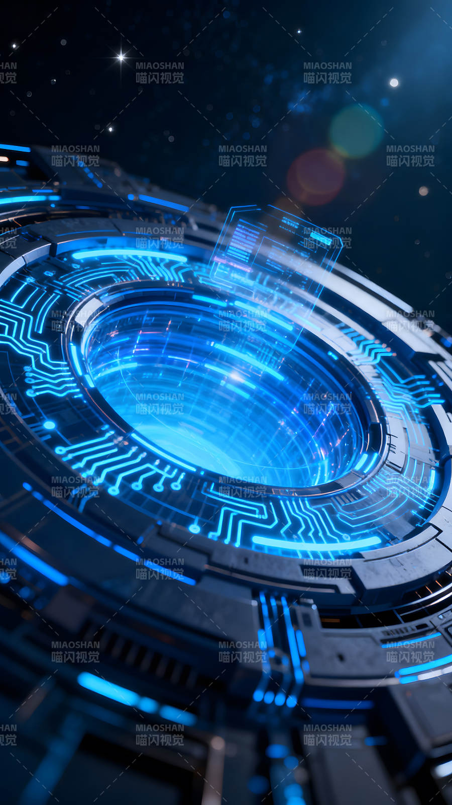 未来科技感十足的圆形结构图片