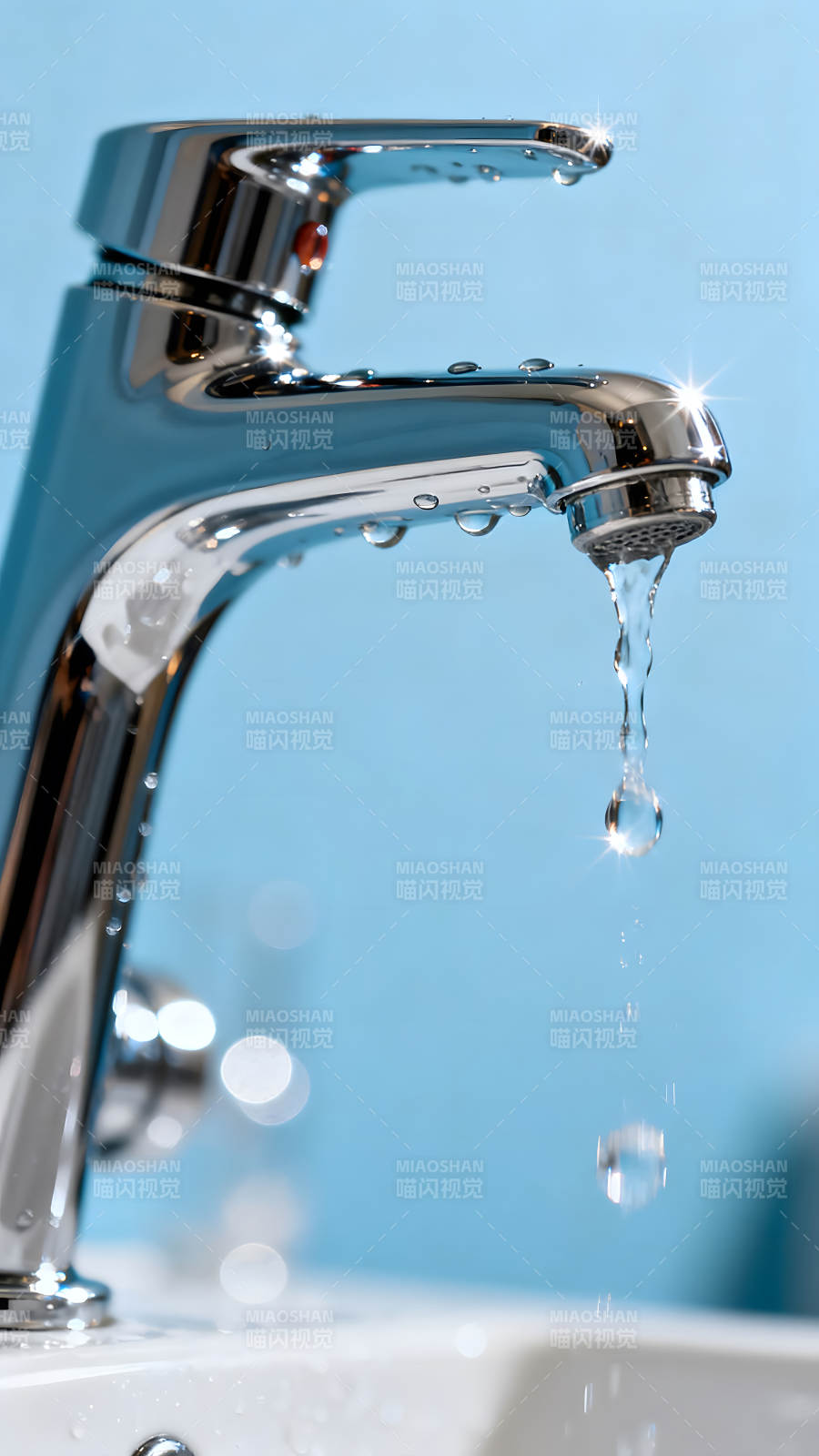 水龙头特写滴水瞬间高清摄影图片