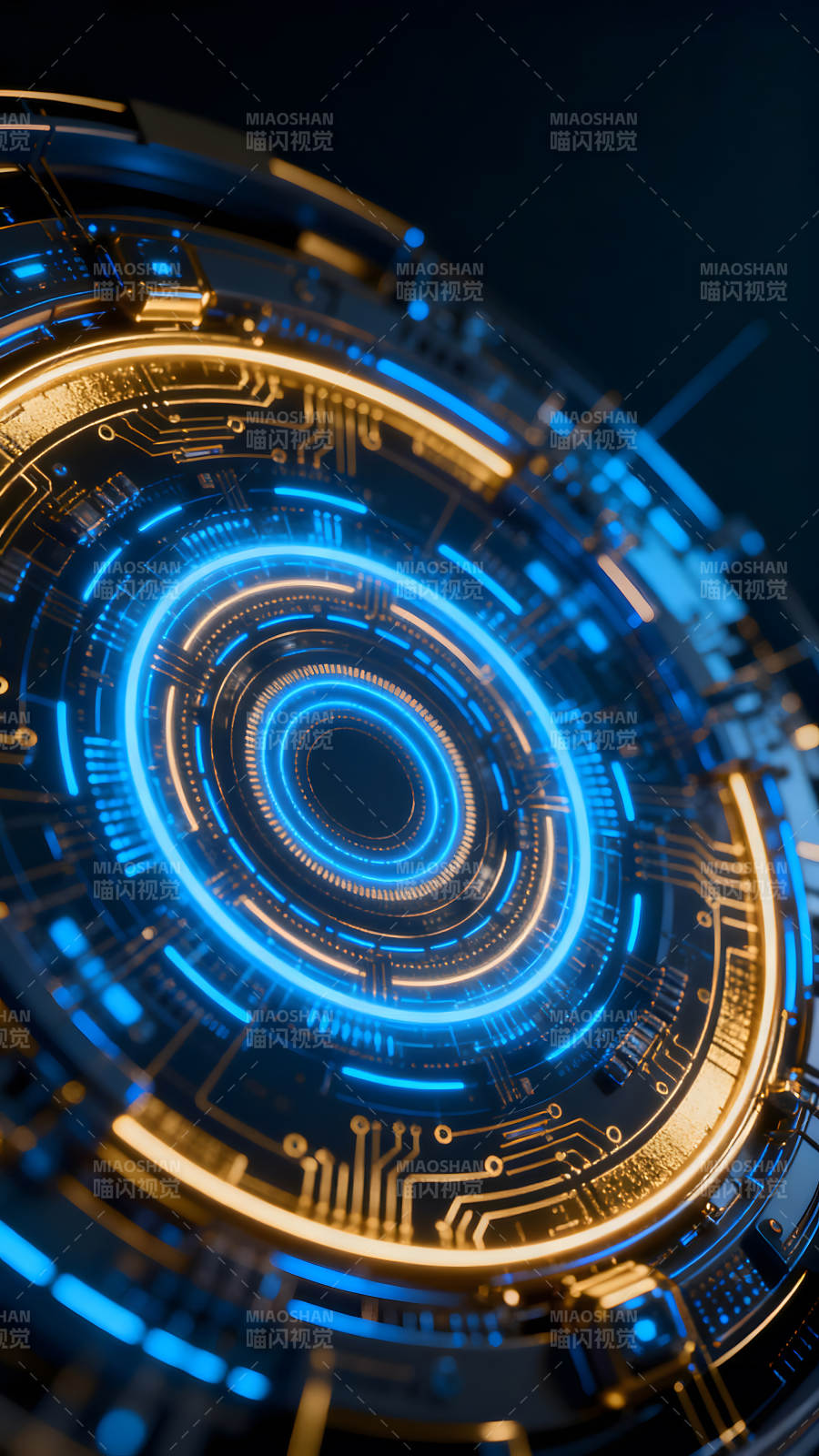 科技感十足的电路结构特写图片