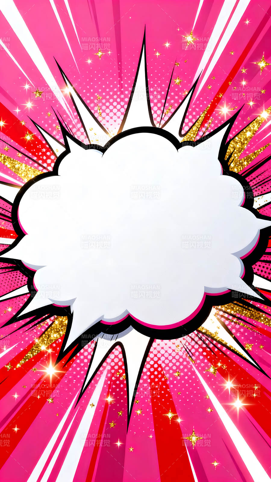 漫画风格的爆炸云朵背景图片