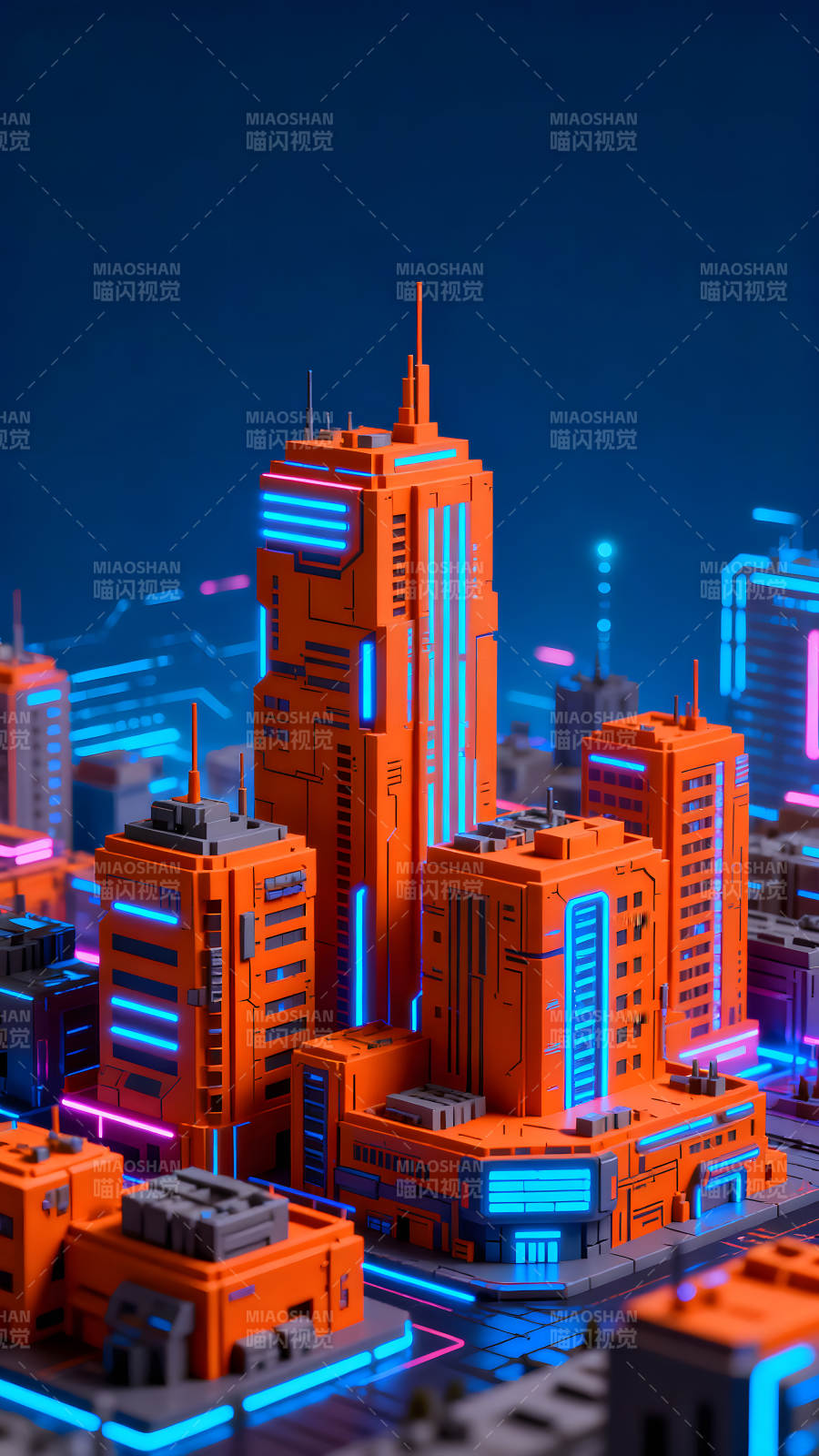 赛博朋克风格未来城市建筑图片