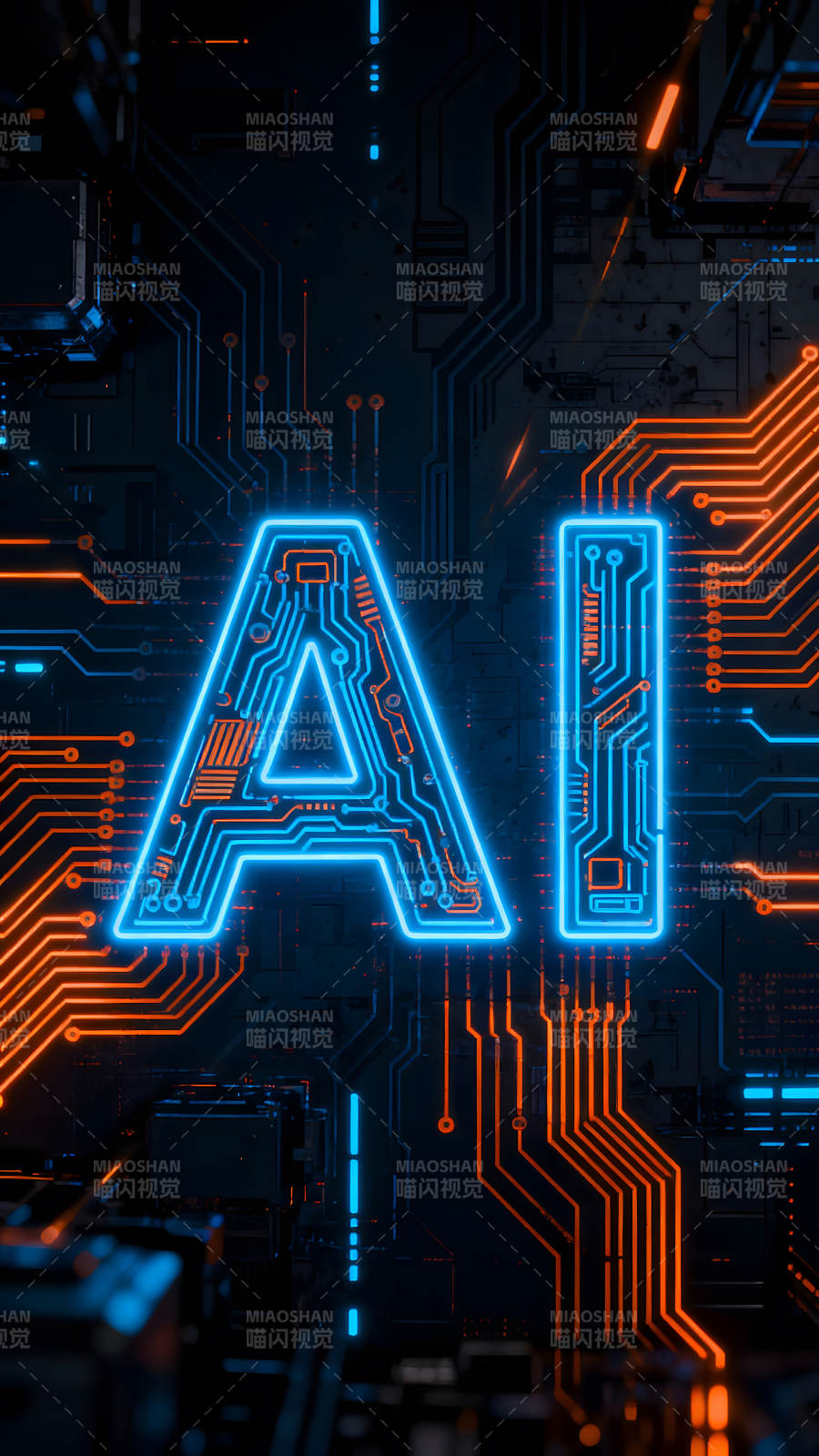 AI科技电路板未来感图片
