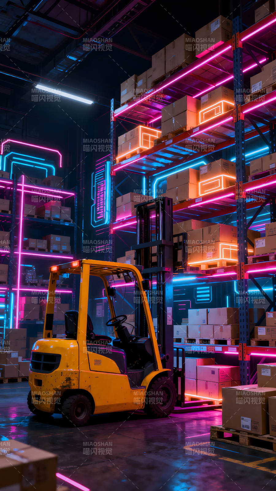 赛博朋克风仓库内景图片