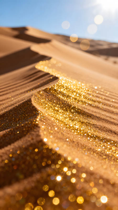 沙漠中的金色闪光图片