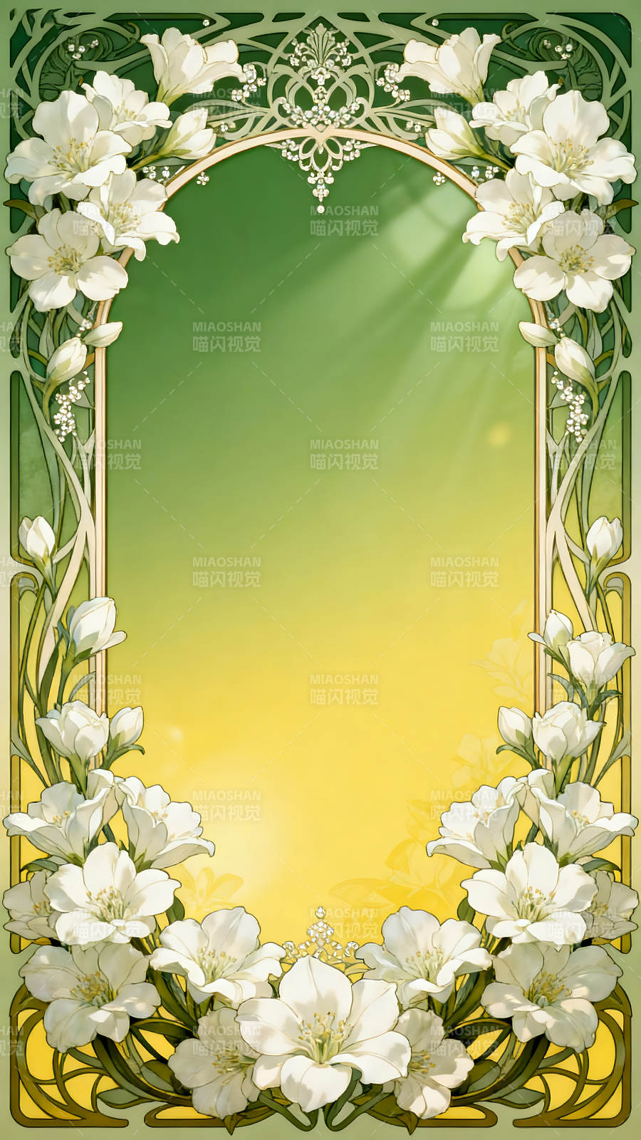 优雅花卉边框背景图片设计图片